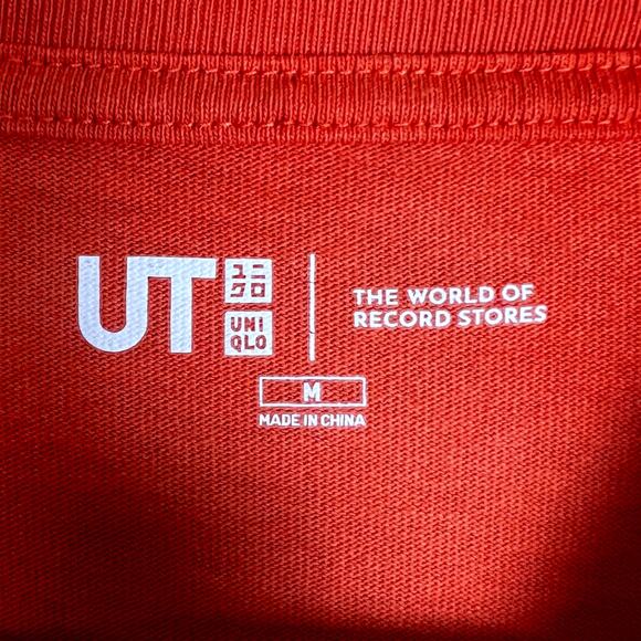 Uniqlo x Technique Tokyo World of Record Stores Orange Graphic T-Shirt - Size M - Picture 5 of 5